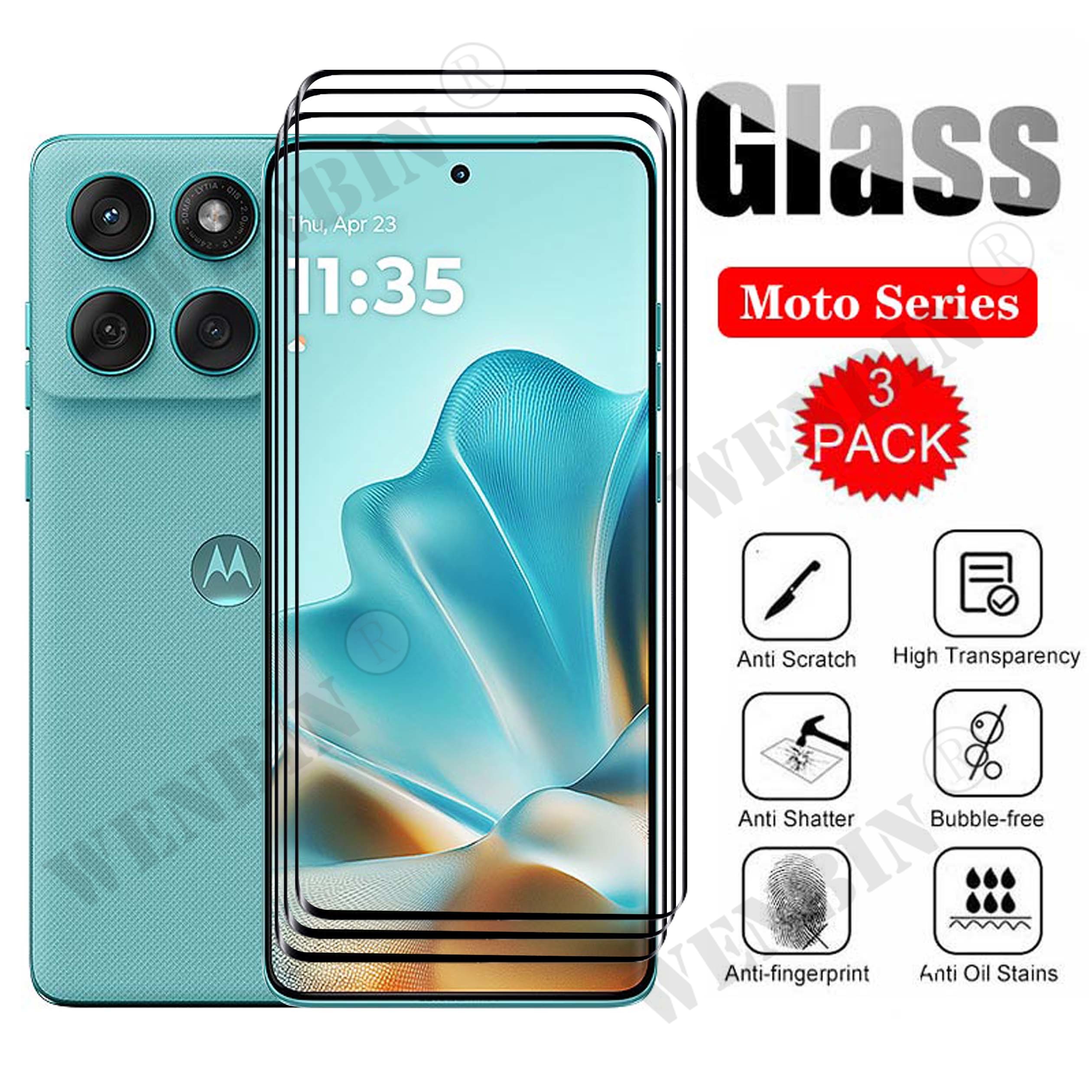 Curved Edge Screen - 3 Pcs Tempered Glass For Motorola