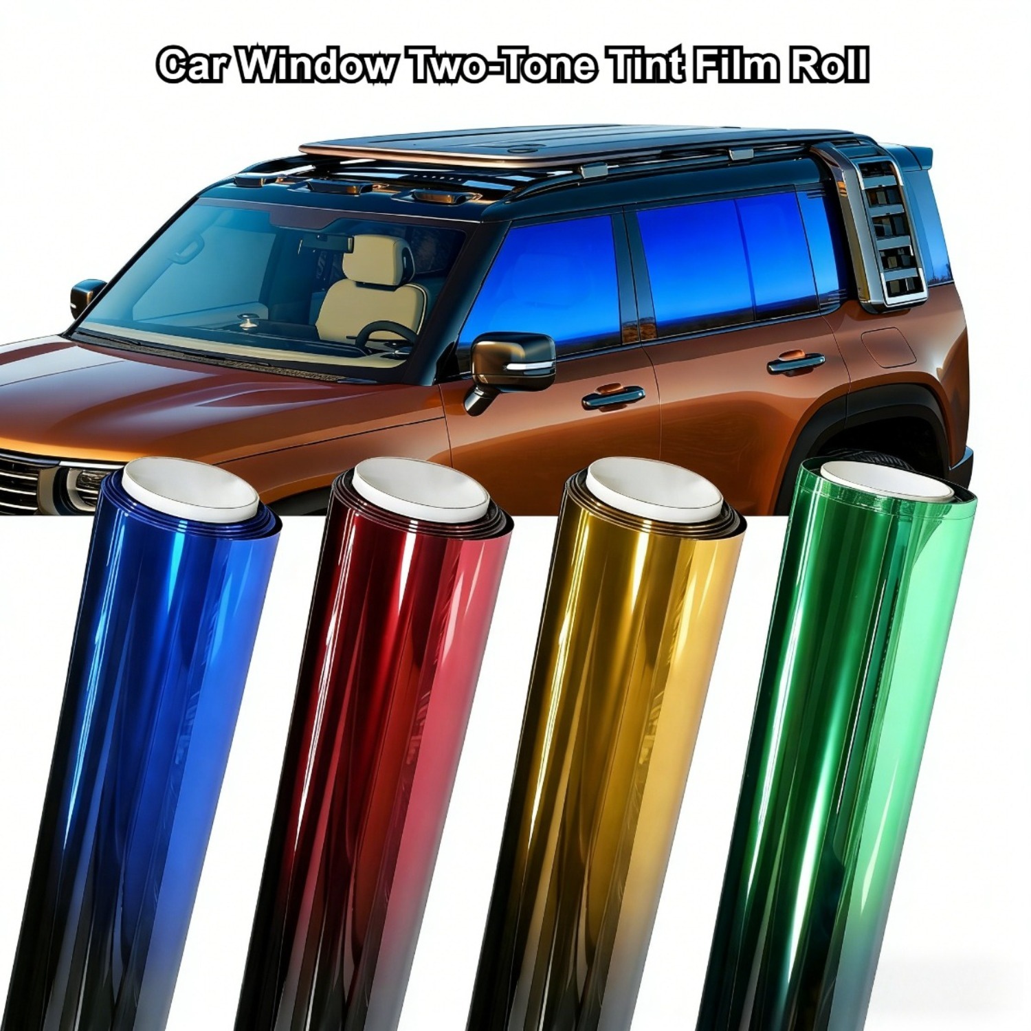 Privacy Screen Protector - 50x300cm Car Window Two-Tone Tint Film