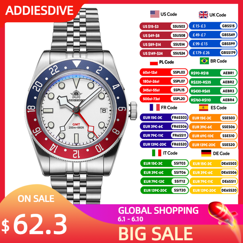ADDIESDIVE 39mm Men's Quartz W – Anti Blue Light Film recenzja i cena
