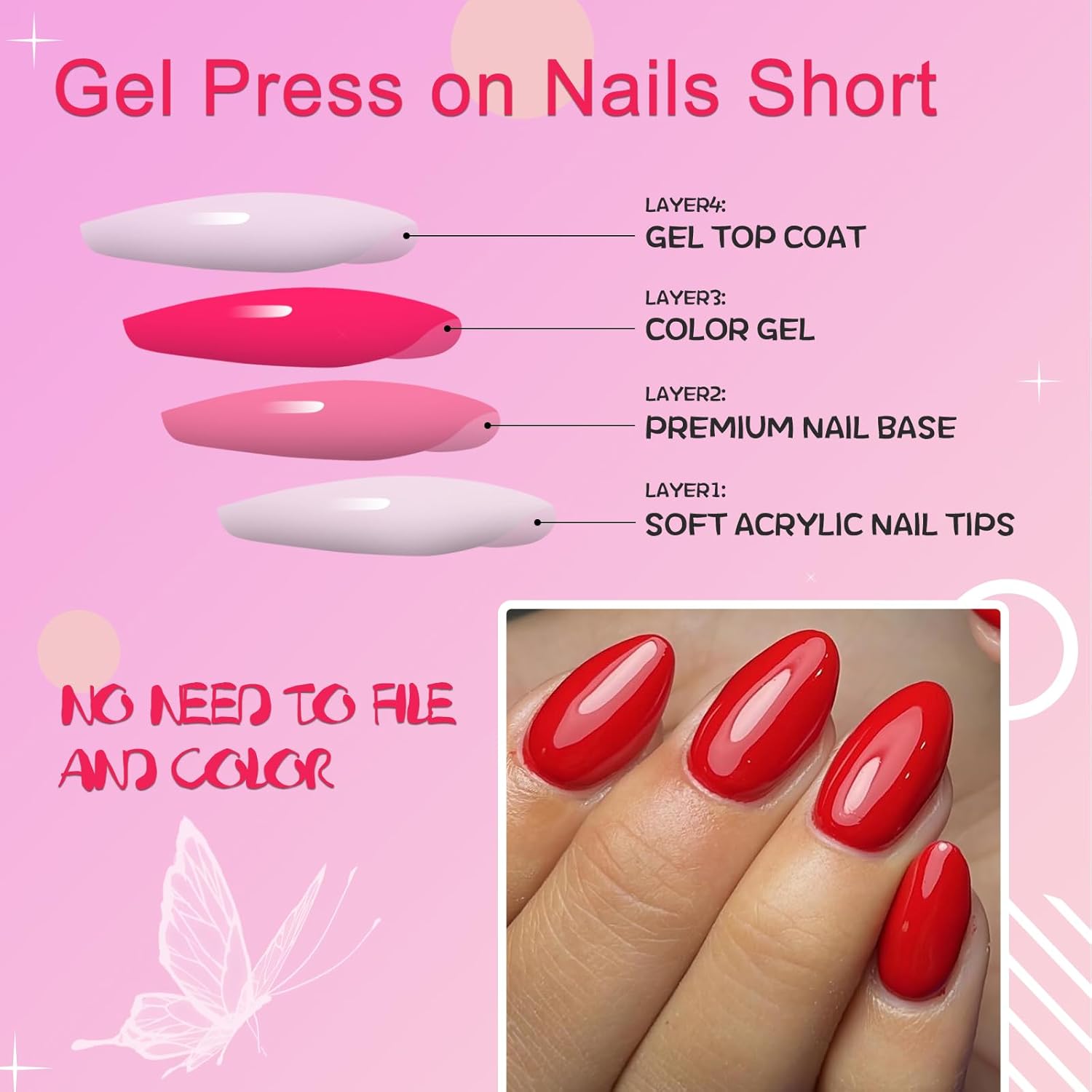 Oval Press on Nails Short Fake – Full Cover Adhesive recenzja i cena