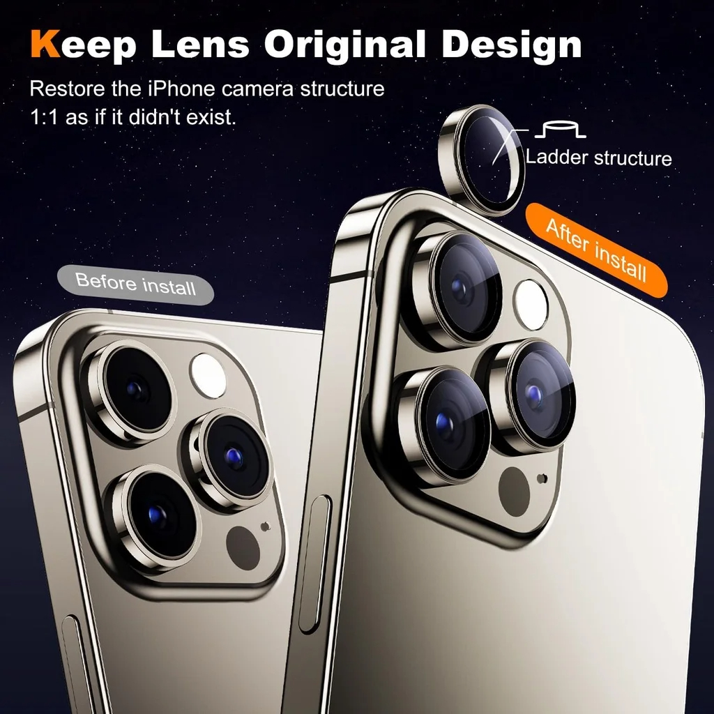 3Pcs Metal Camera Lens Protect – Tempered Glass Screen 9H recenzja i cena